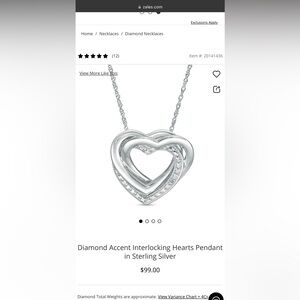 Diamond Accent Interlocking Hearts Pendant in Sterling Silver